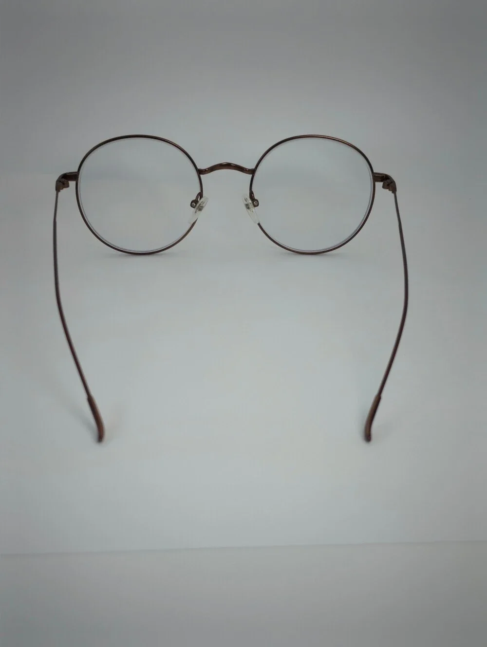 Dapper. Round Metal Frame Glasses in Mocha. Minimalist.